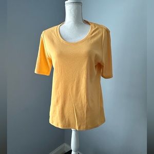 WOMENS CHICO’S SIZE 2 TRISTA NWT SHORT SLEEVE SCOOP NECK 100% Cotton T Shirt